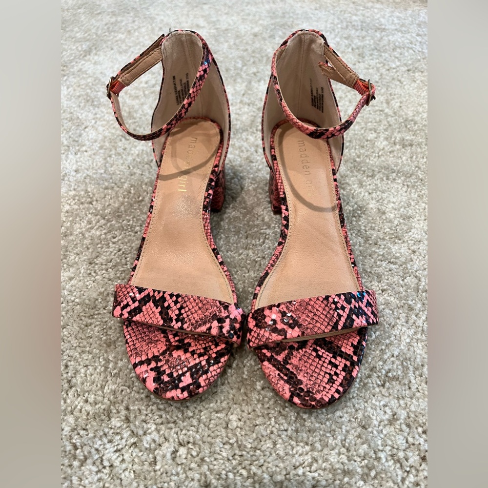Madden Girl Pino Snakeskin Block Heels